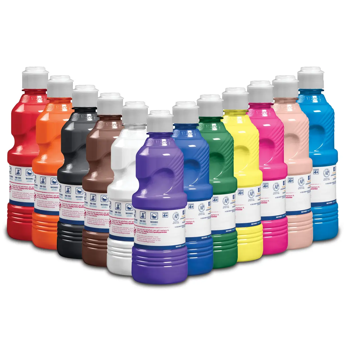 Prang Washable Tempera Paint, Assorted Colors, 16 Oz., 12 Count | Bright, Washable, Kid-Safe - view 2