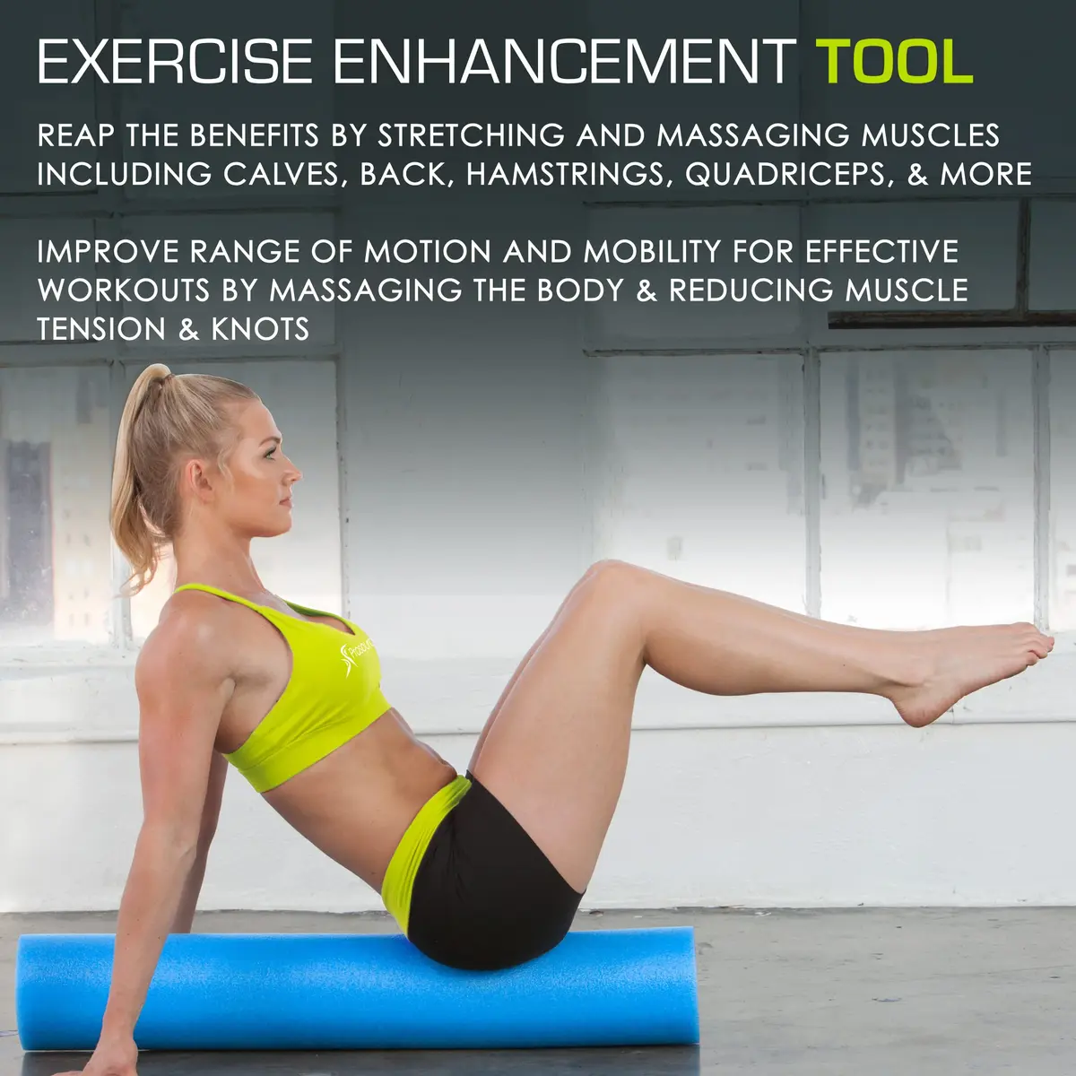ProsourceFit Blue High Density Foam Roller 91cm x 15cm (36" x 6") | Extra Firm Muscle Recovery & Core Training - view 5