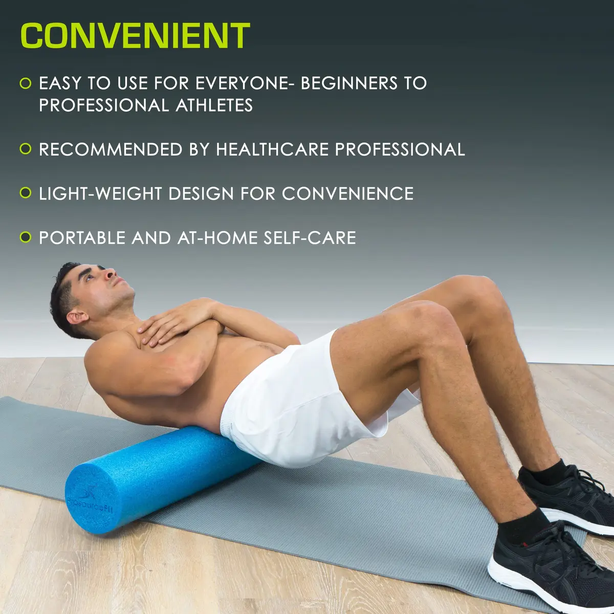 ProsourceFit Blue High Density Foam Roller 91cm x 15cm (36" x 6") | Extra Firm Muscle Recovery & Core Training - view 6