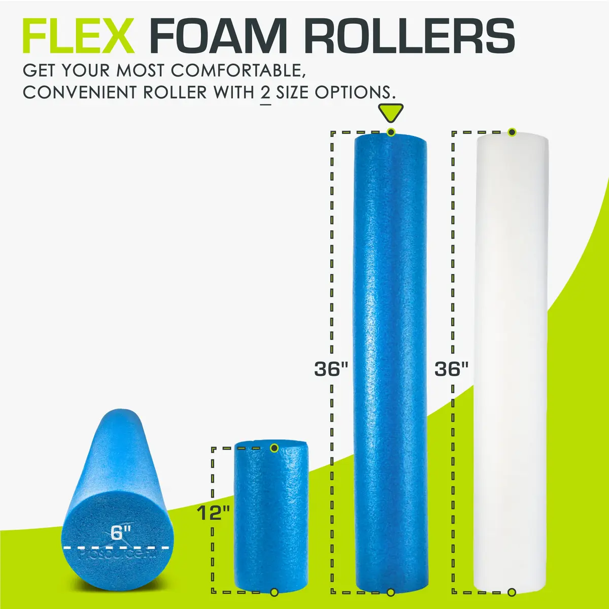 ProsourceFit Blue High Density Foam Roller 91cm x 15cm (36" x 6") | Extra Firm Muscle Recovery & Core Training - view 2