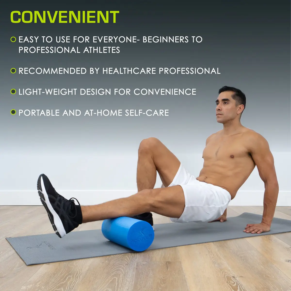 ProsourceFit Flex Foam Roller for Muscle Massage & Balance Exercises, 30.48cm x 15.24cm (12"x6") Blue | Firm EPE Foam for Core Strength & Recovery - view 6