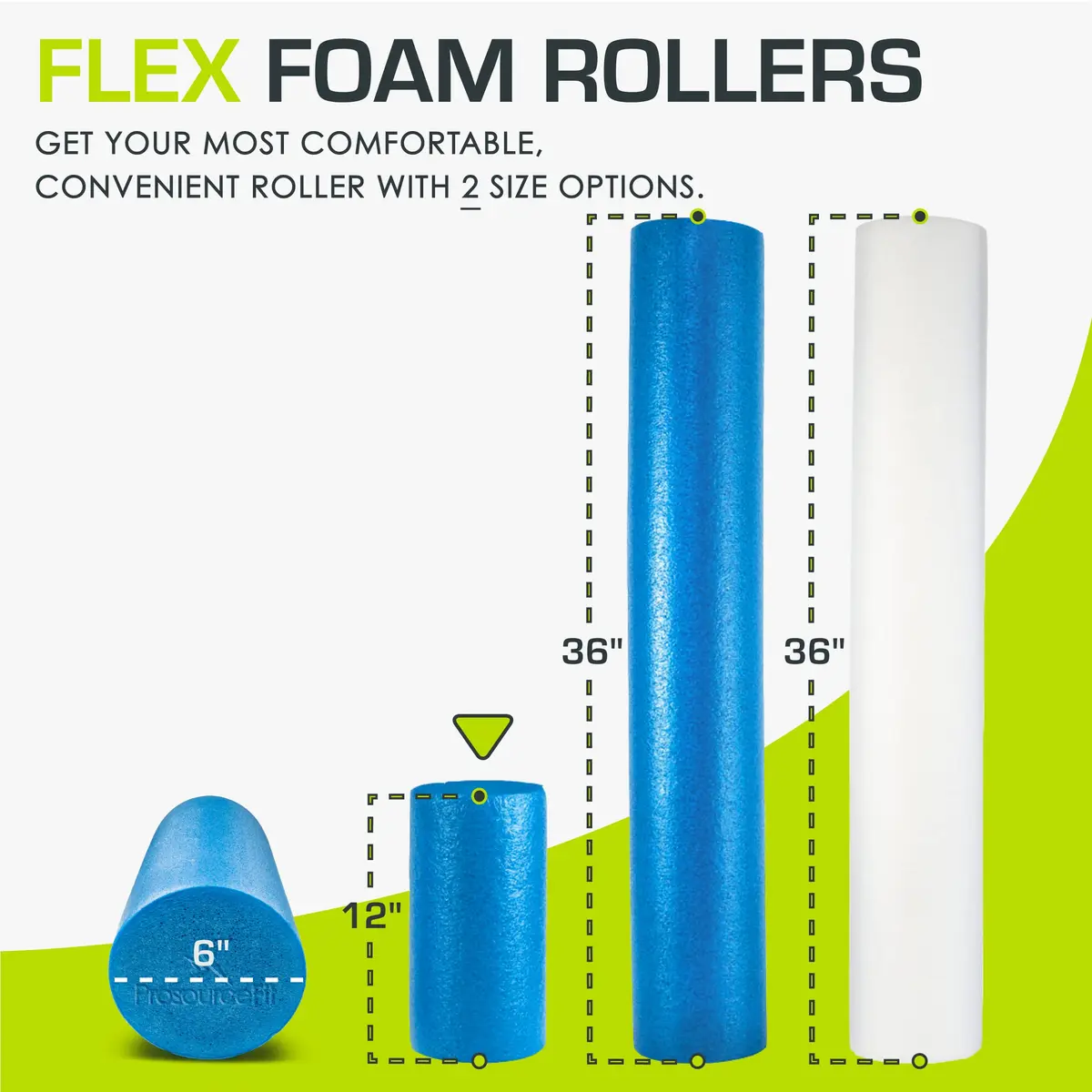 ProsourceFit Flex Foam Roller for Muscle Massage & Balance Exercises, 30.48cm x 15.24cm (12"x6") Blue | Firm EPE Foam for Core Strength & Recovery - view 2