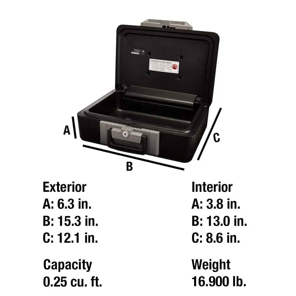 SentrySafe Fireproof Safe Box 1160 with Key Lock, 0.25 cu. ft. (7 L) | UL Classified Fire Endurance - view 5