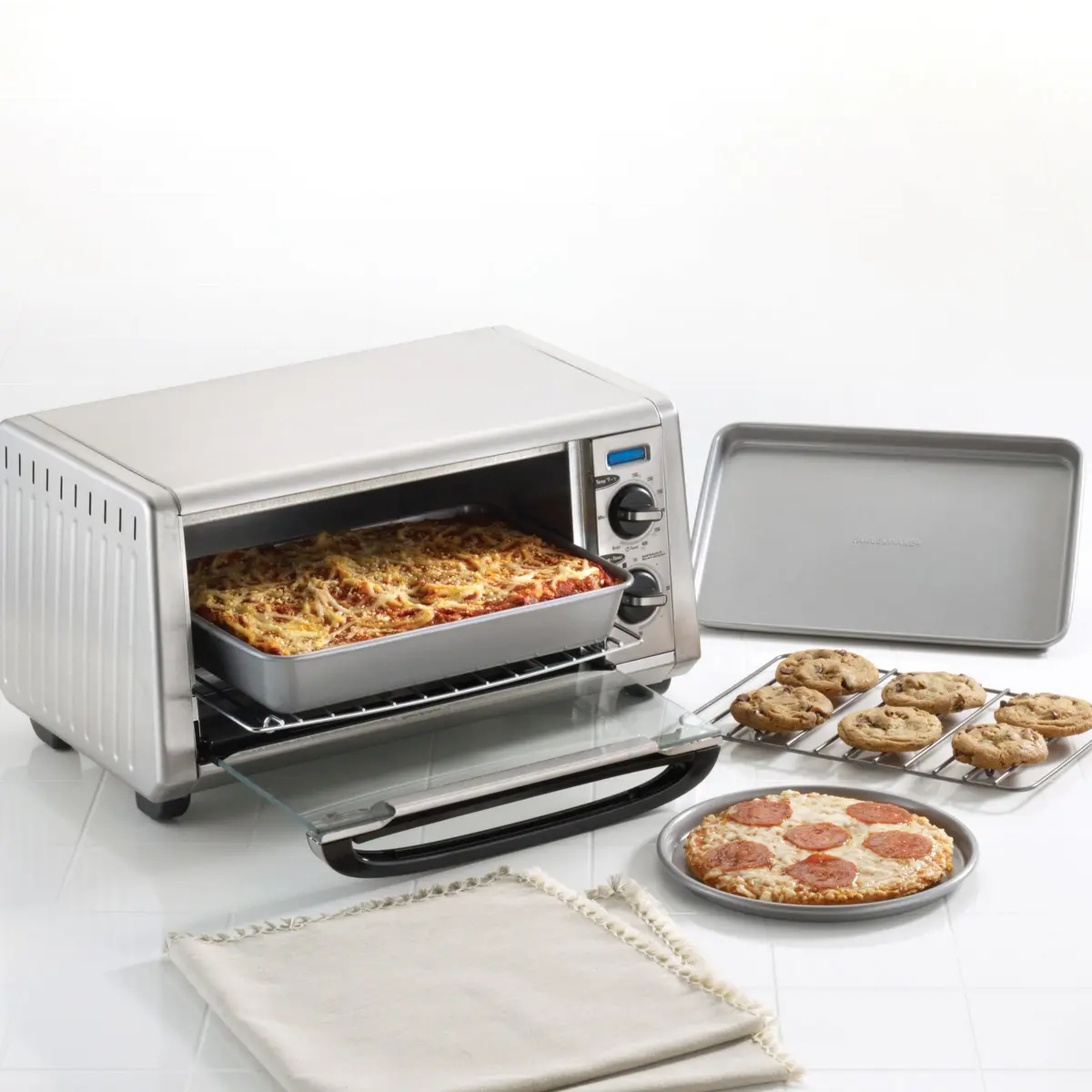 Farberware Gray Bakeware Steel Nonstick Toaster Oven Pan Set 4-Piece Baking Set 18cm (7.1in) x 18cm (7.1in) | Durable & Warp-Resistant - view 9