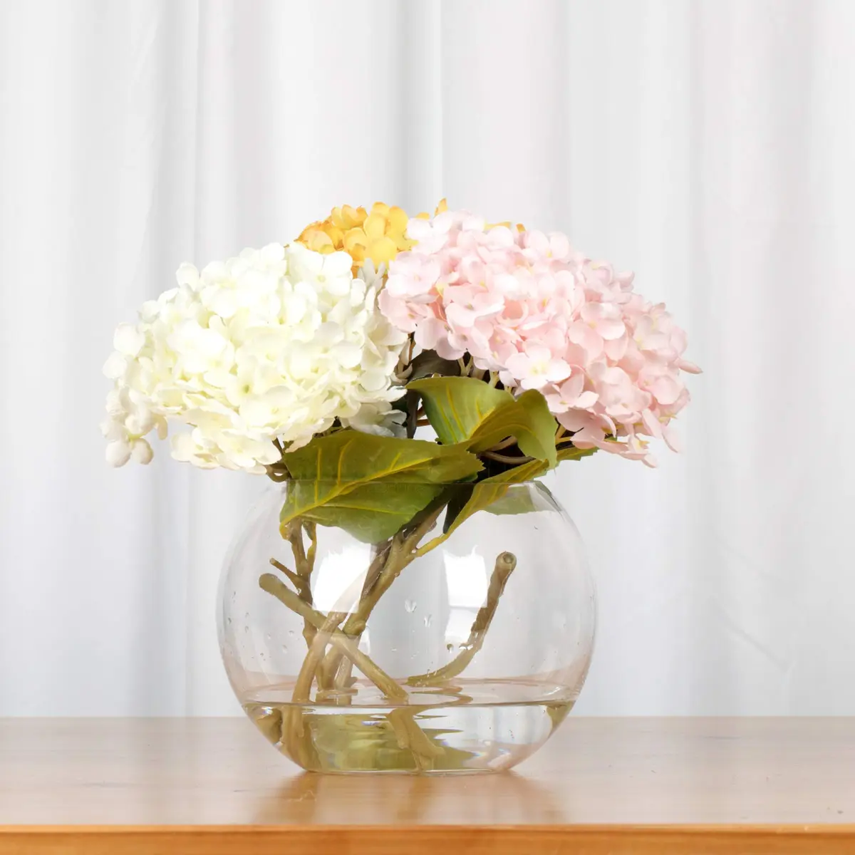 WGVI Clear Bubble Glass Vase 25cm (10") Diameter, 20cm (8") Height | Hand-Blown Decorative Accent Piece - view 6