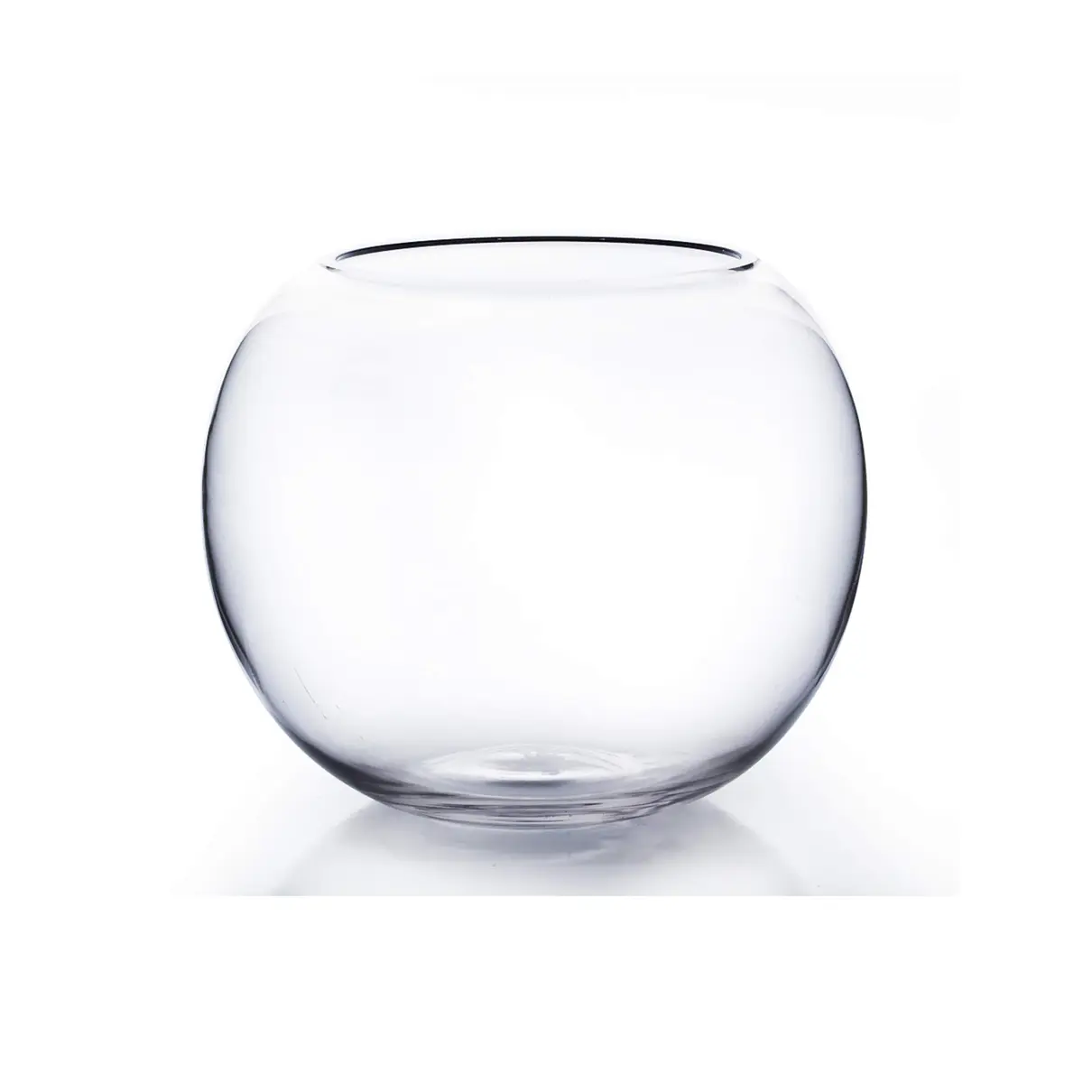 WGVI Clear Bubble Glass Vase 25cm (10") Diameter, 20cm (8") Height | Hand-Blown Decorative Accent Piece - main product image
