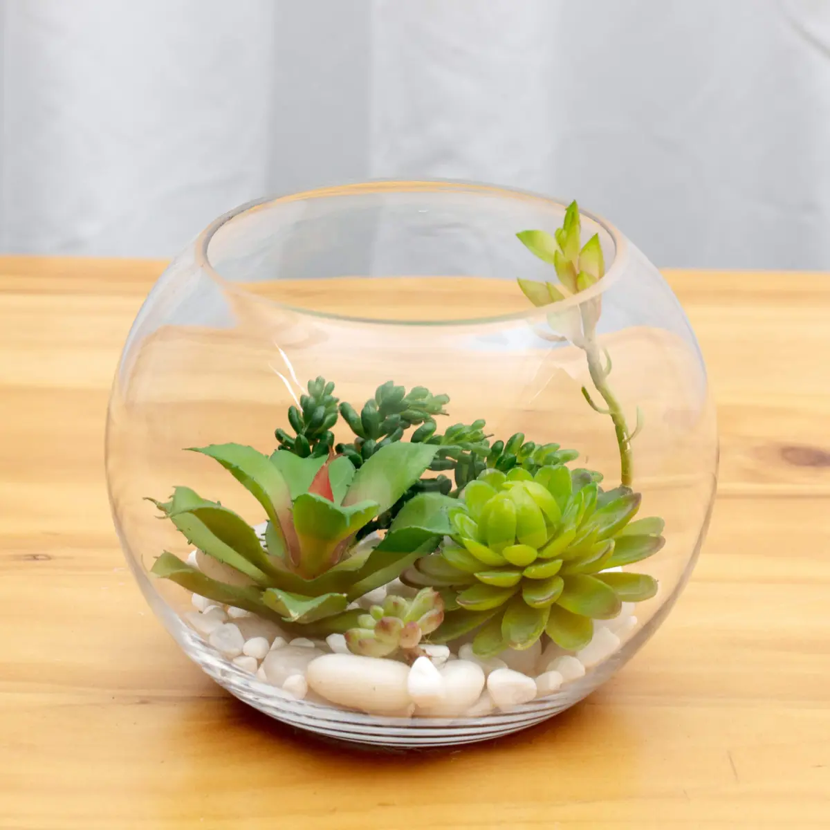 WGVI Clear Bubble Glass Vase 25cm (10") Diameter, 20cm (8") Height | Hand-Blown Decorative Accent Piece - view 7