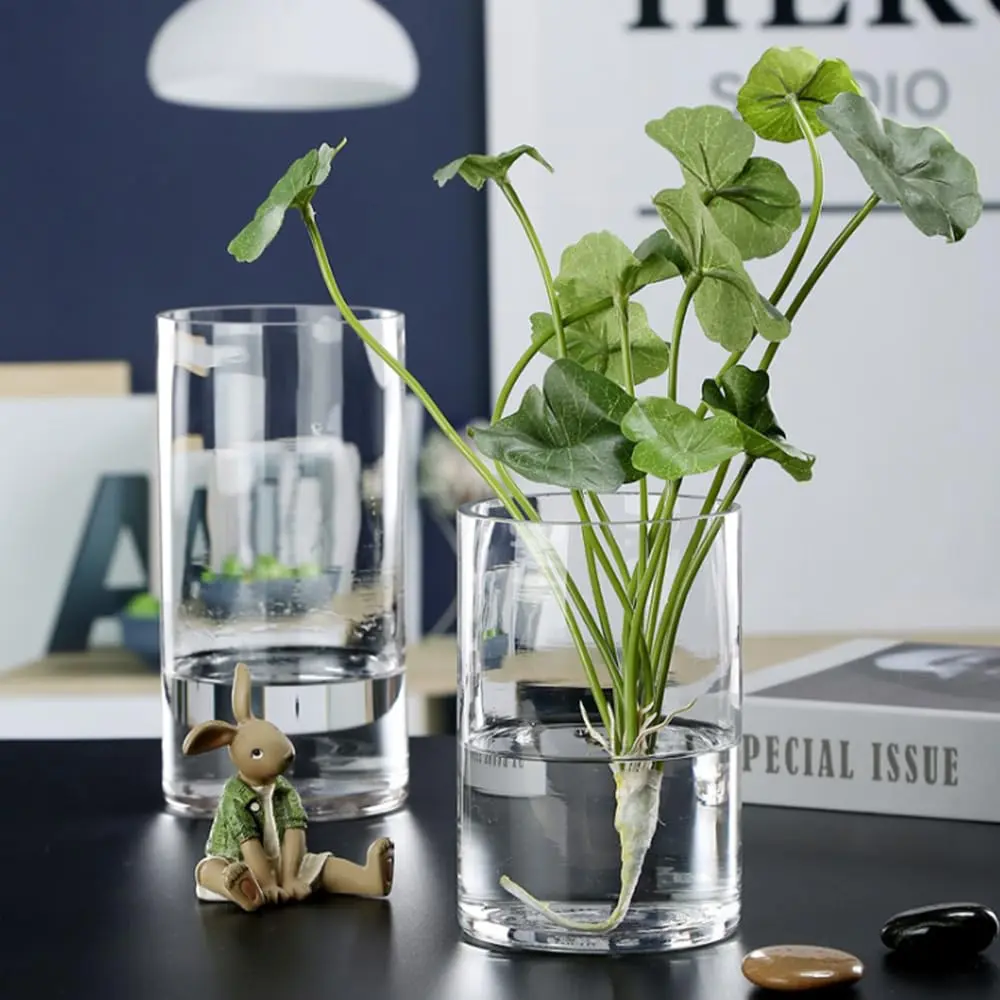 WGVI Thick Clear Cylinder Glass Vase 3" W x 5" H | Elegant Floral Container & Wedding Centerpiece - view 6