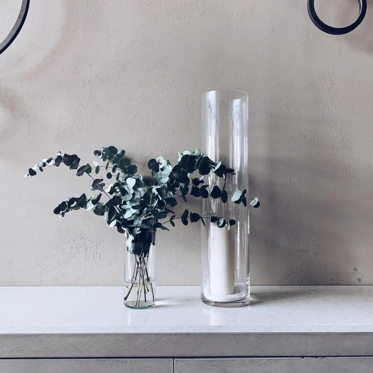 WGVI Thick Clear Cylinder Glass Vase 3" W x 8" H | Elegant Floral Display for Weddings & Home - view 5