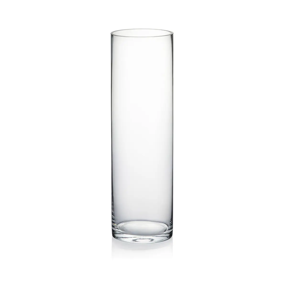 WGVI Thick Weighted Clear Cylinder Glass Vase 3" W x 10" H | Handcrafted, Durable, Elegant - main product image