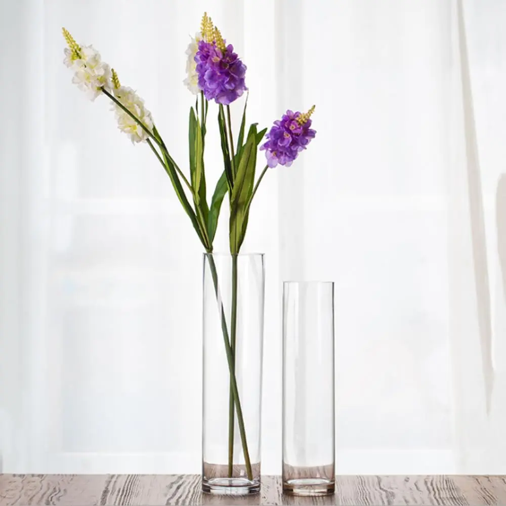 WGVI Thick Weighted Clear Cylinder Glass Vase 3" W x 10" H | Handcrafted, Durable, Elegant - view 5
