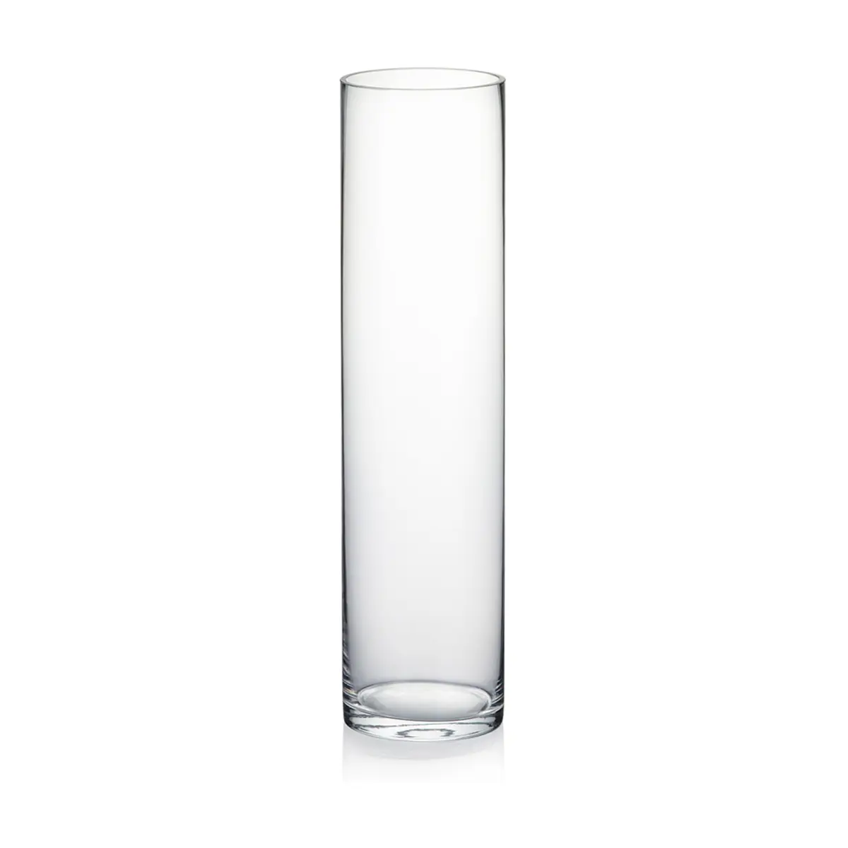 WGVI Thick Weighted Clear Cylinder Glass Vase 3" W x 12" H | Elegant Floral Display - main product image