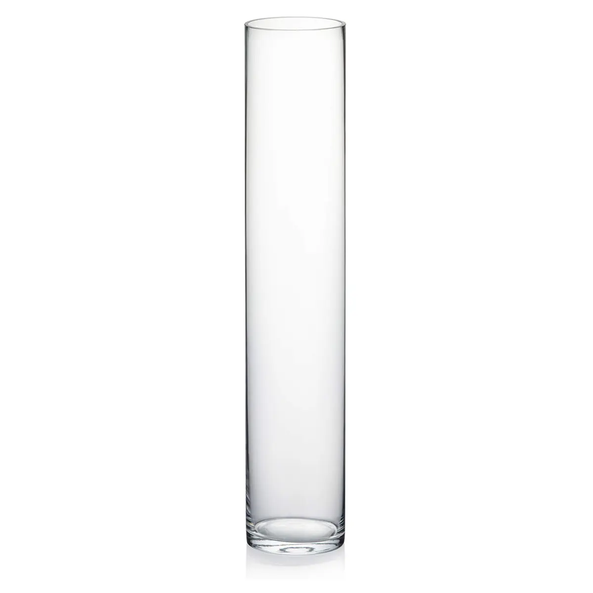 WGVI Thick Weighted Clear Cylinder Glass Vase 3" W x 16" H | Elegant Floral Display (110 characters) - main product image