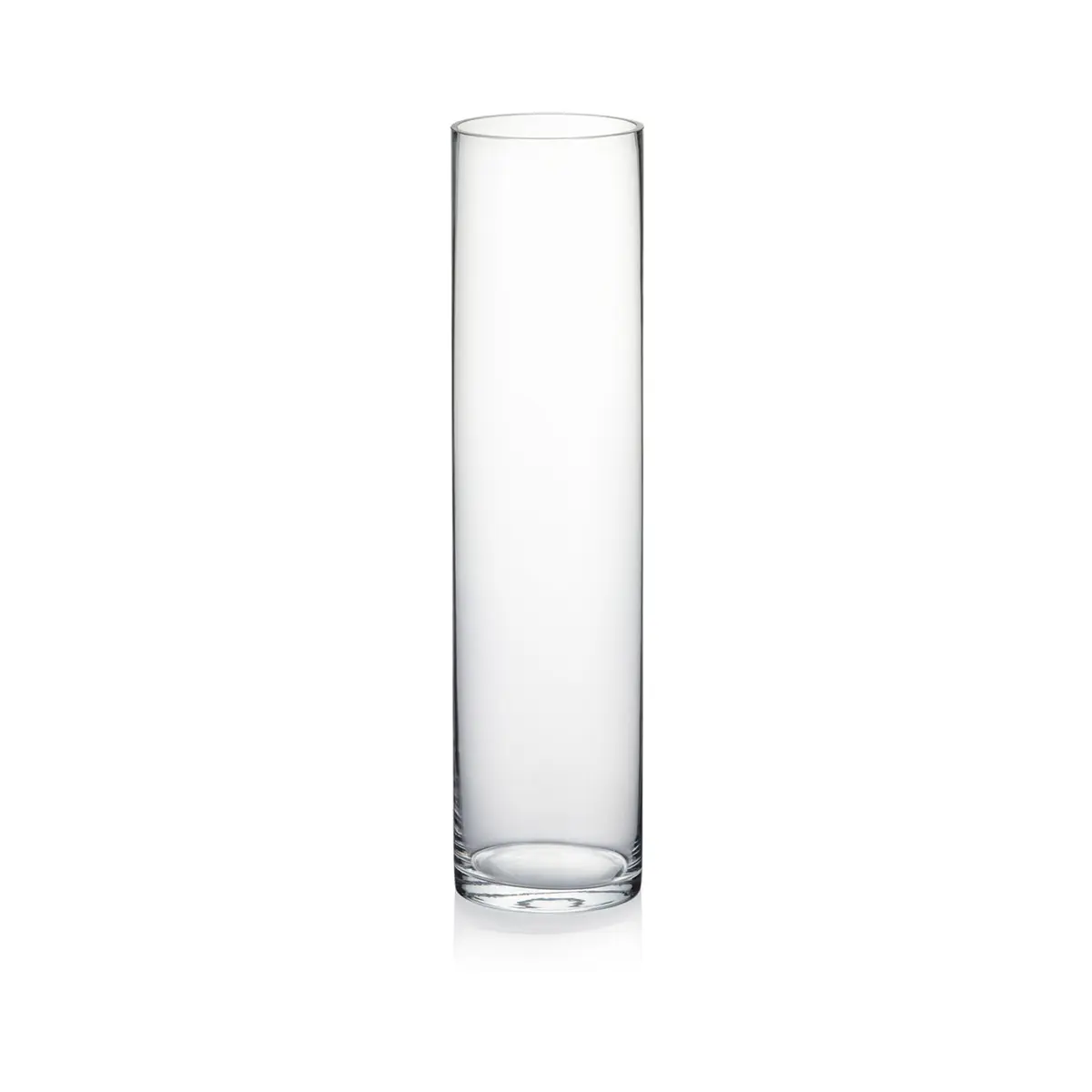 WGVI Thick Tall Clear Cylinder Glass Vase 4" W x 16" H | Elegant Floral Centerpiece - main product image