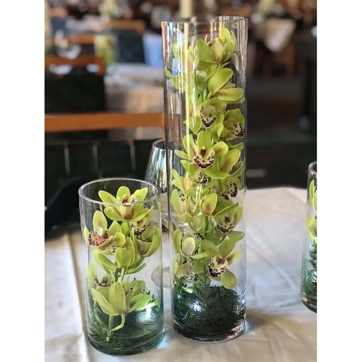 WGVI Thick Tall Clear Cylinder Glass Vase 4" W x 16" H | Elegant Floral Centerpiece - view 7