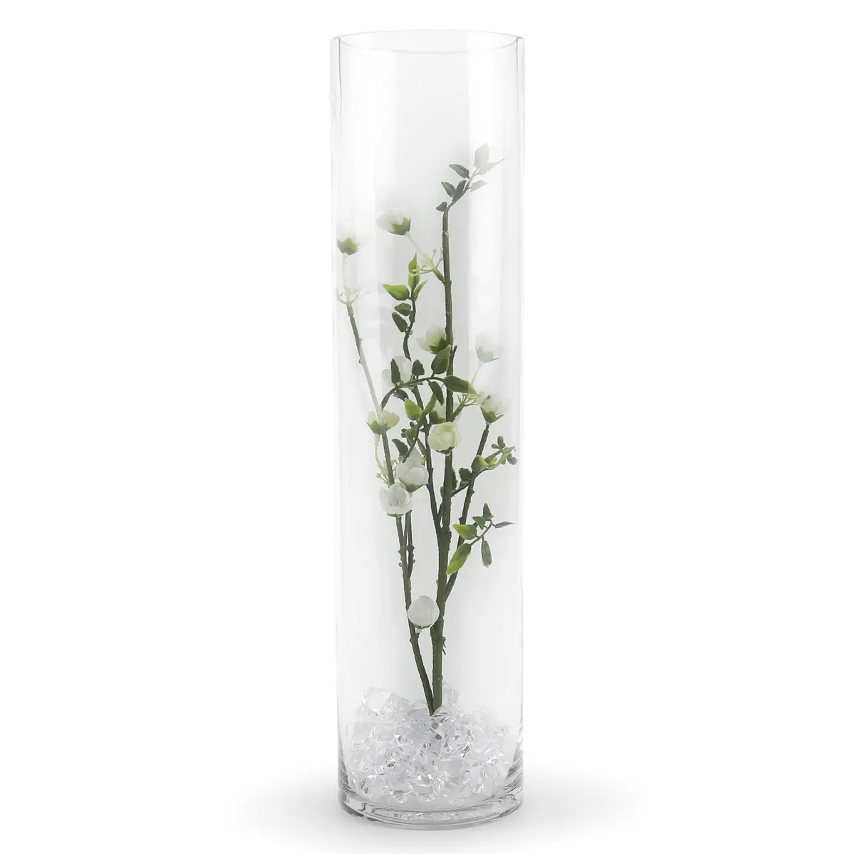 WGVI Thick Tall Clear Cylinder Glass Vase 4" W x 16" H | Elegant Floral Centerpiece - view 4