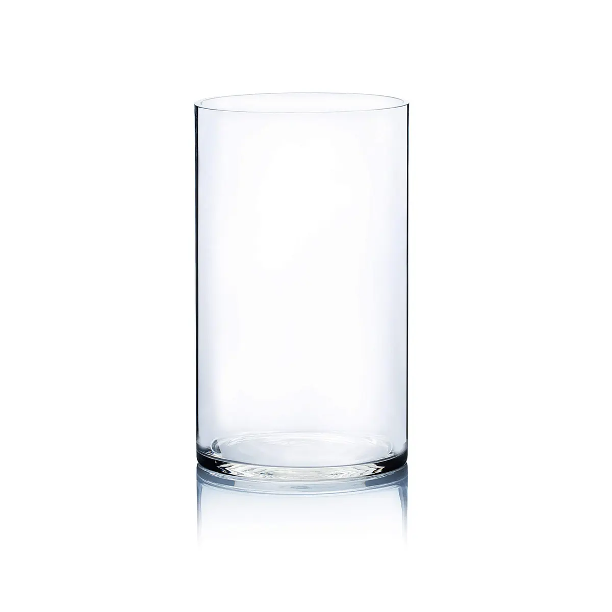 WGVI Clear Cylinder Glass Vase 18cm (7") x 30cm (12") | Handcrafted Home Accent Decor - main product image