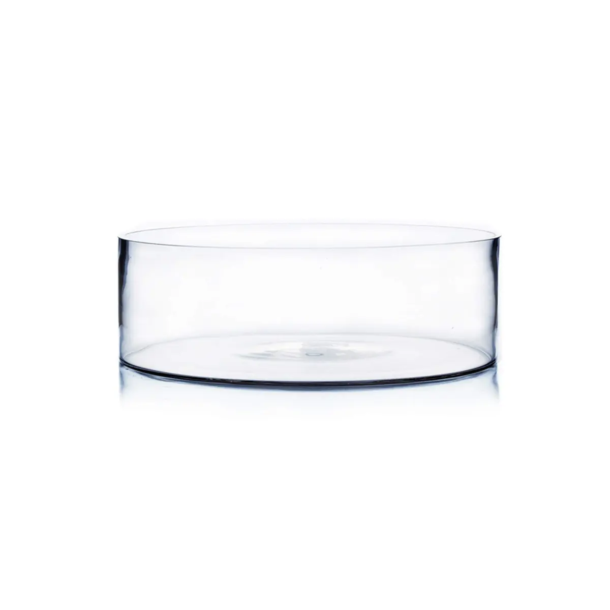 WGVI WGV Cylinder Vase 12"x4" Clear Flat Pan Style | Floral Centerpiece for Wedding & Home Decor - main product image