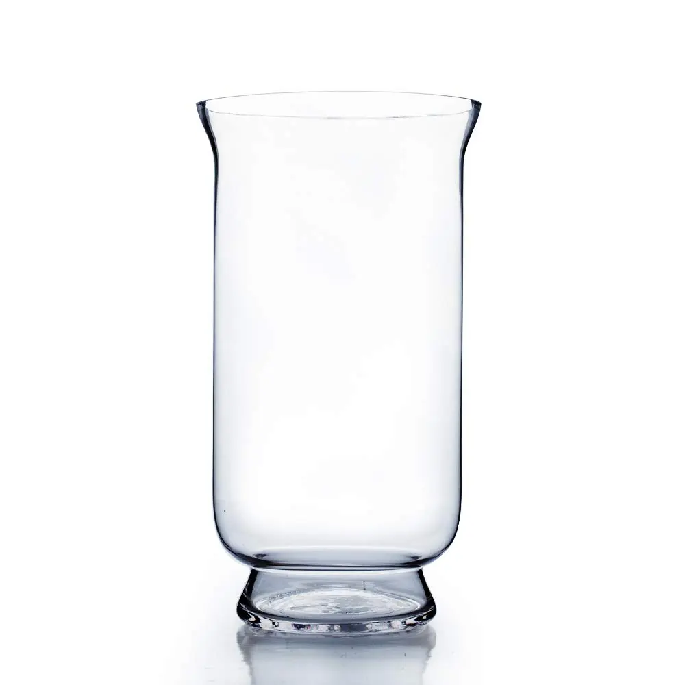 WGVI Unique Bouquet Vase, 8" W, 15" H, Clear Tall Hurricane Glass Candle Holder, Floral Planter Terrarium, Home Wedding Event Decor, 1 Piece (VHV0815) | Elegant Handblown Glass - main product image