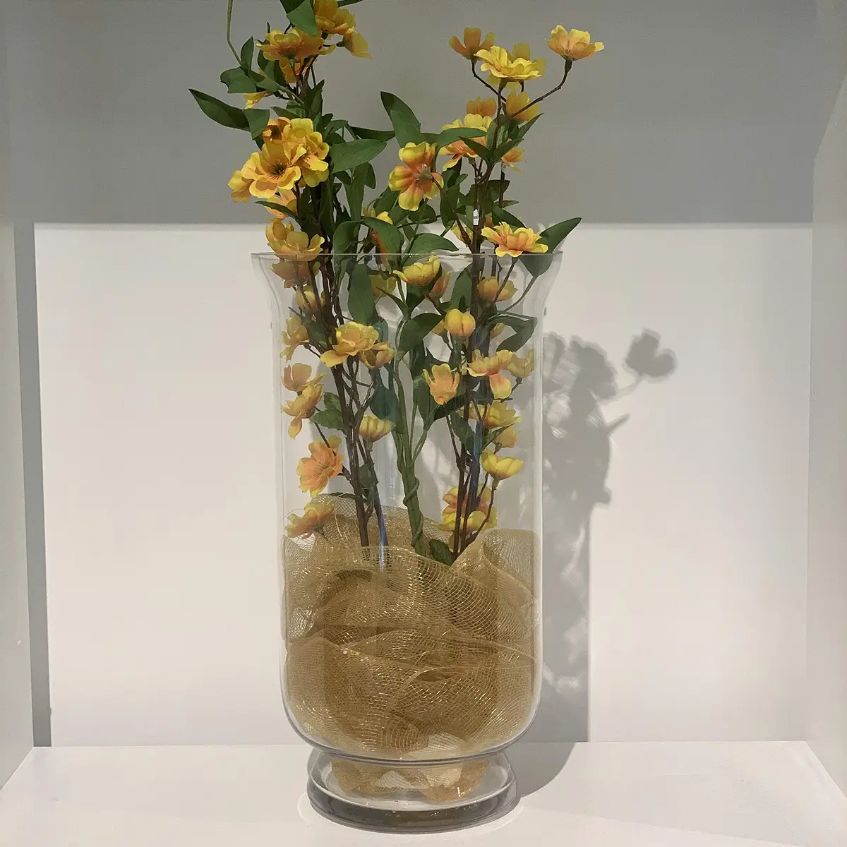 WGVI Unique Bouquet Vase, 8" W, 15" H, Clear Tall Hurricane Glass Candle Holder, Floral Planter Terrarium, Home Wedding Event Decor, 1 Piece (VHV0815) | Elegant Handblown Glass - view 4