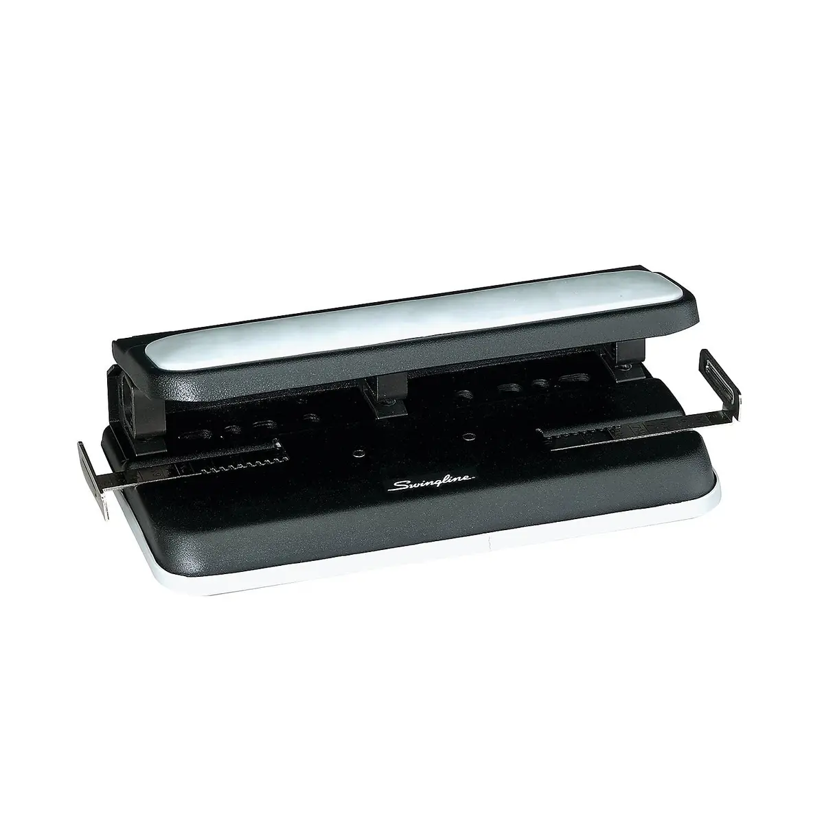 Swingline Heavy-Duty 3-Hole Punch, Adjustable, 9/32-Inch Holes, 32 Sheets Cap, Black | Durable Metal Construction with Patented Centamatic Centering - view 7