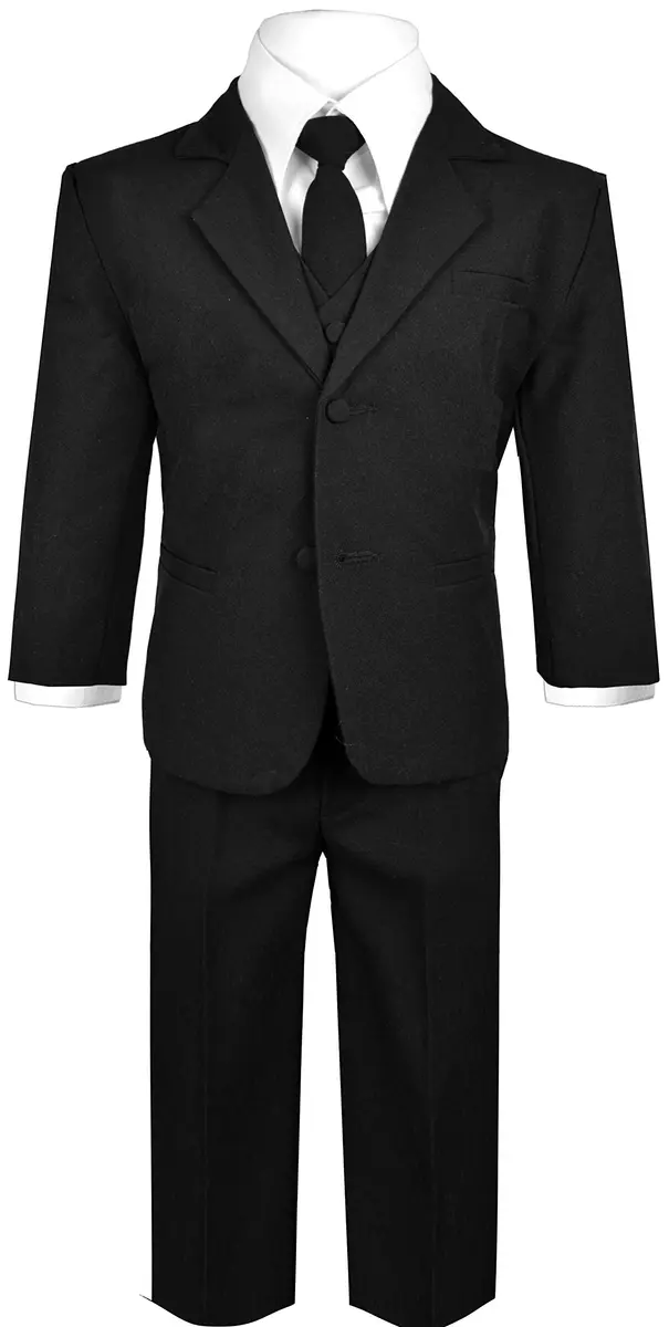 Black n Bianco Boys Suit with Tie for Toddlers and Infants (12-18 Months, Black) | Formal Toddler Suit - view 2