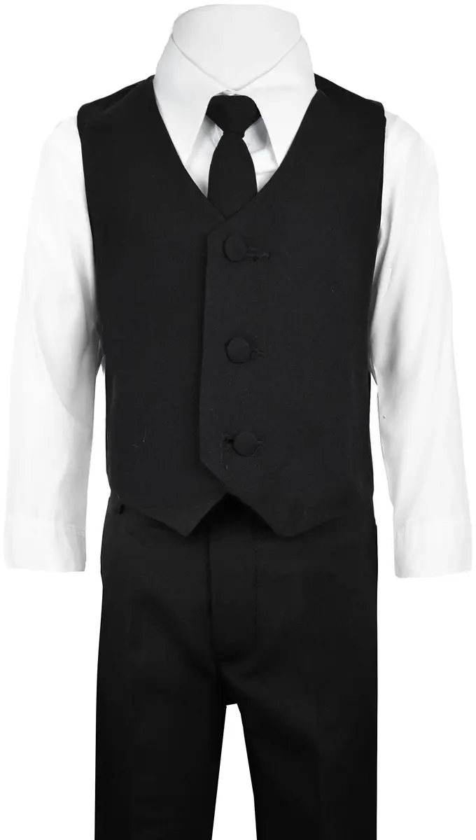 Black n Bianco Boys Suit with Tie for Toddlers and Infants (12-18 Months, Black) | Formal Toddler Suit - view 4