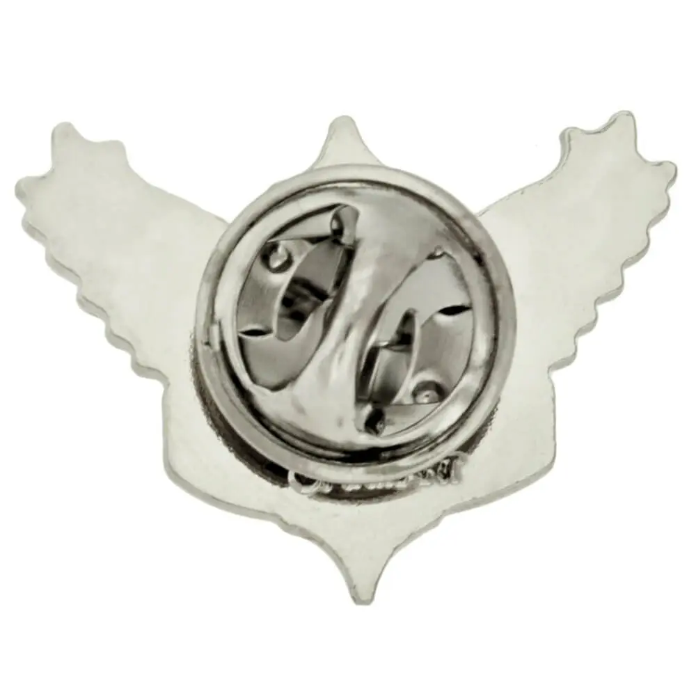 PinMart God Speed Cross Angel Wings Biker Enamel Lapel Pin – 1 Piece | Symbol of Safe Travels & Good Fortune - view 3