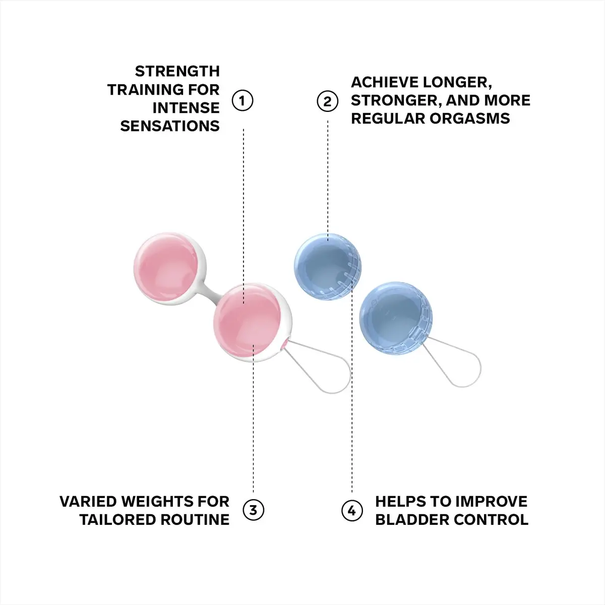 LELO Beads Mini - Small Kegel Balls (4-Pack) | Pelvic Floor Trainer for Beginners - view 3