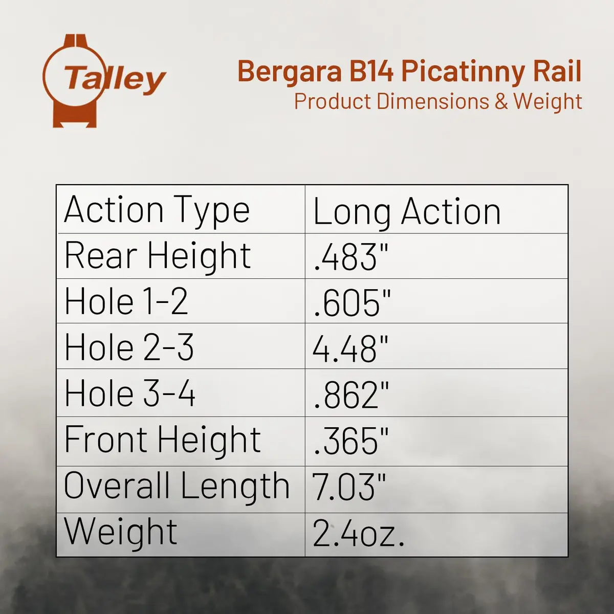 Talley PL0252700 Bergara B14 Long Action Height | Precision Picatinny Rail for Long-Range Shooting - view 7