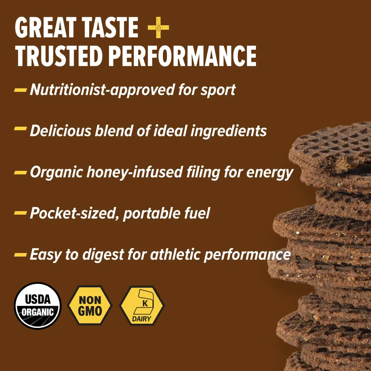 Honey Stinger Organic Chocolate Waffle Energy Stroopwafel 16 Count (454g/16oz) | USDA Organic Fuel for Exercise - view 2