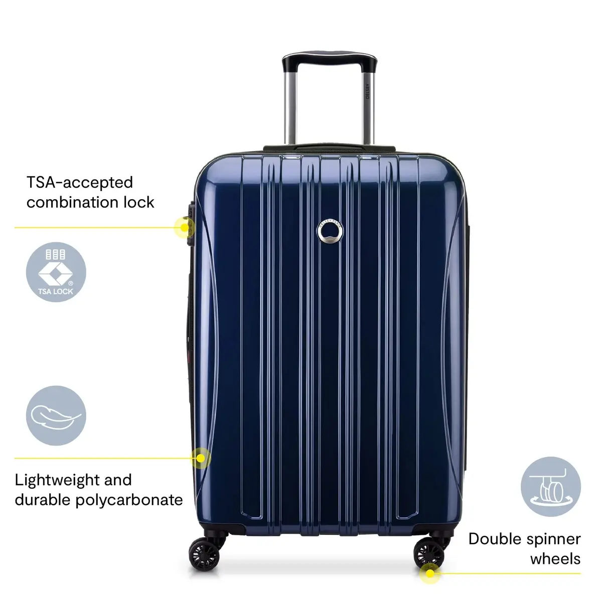 DELSEY PARIS Helium Aero 21 Inch Carry-On Luggage Blue Cobalt | Lightweight Polycarbonate Suitcase with TSA Lock - view 2