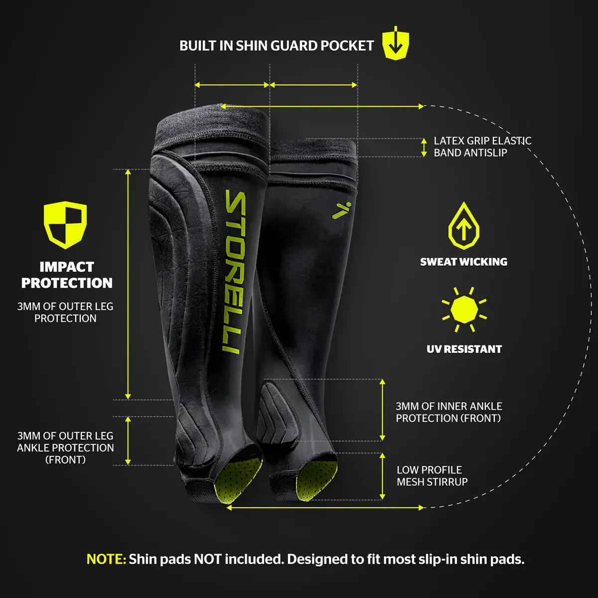 Storelli BodyShield Leg Guards | Impact Protection & UV-Resistant Soccer Sleeves, Medium - view 5