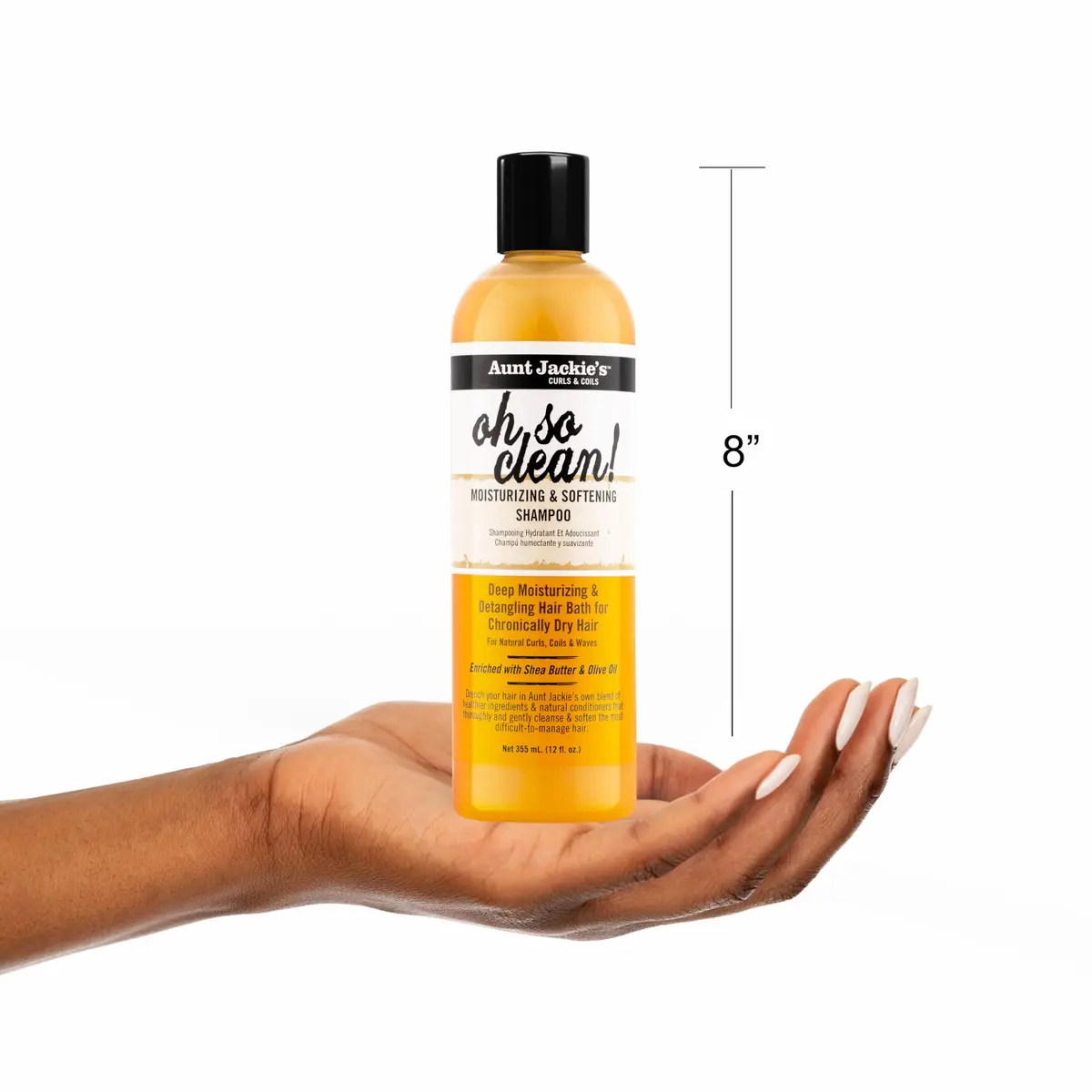 Aunt Jackie's Curls & Coils Oh So Clean Deep Moisturizing Shampoo 355ml | Enriched Shea Butter & Coconut Oil for Natural Curls - view 6