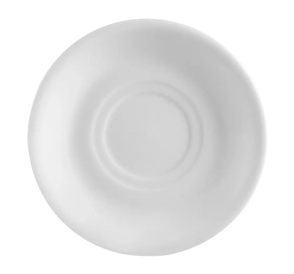 CAC China RCN-2 Clinton Rolled Edge 6-Inch Super White Porcelain Saucer | Durable & Trendy for Hospitality (70-120 chars) - main product image