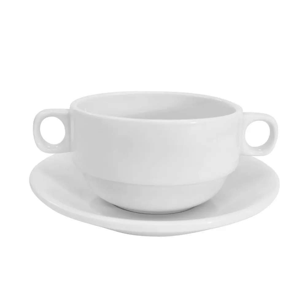 CAC China RCN-2 Clinton Rolled Edge 6-Inch Super White Porcelain Saucer | Durable & Trendy for Hospitality (70-120 chars) - view 6