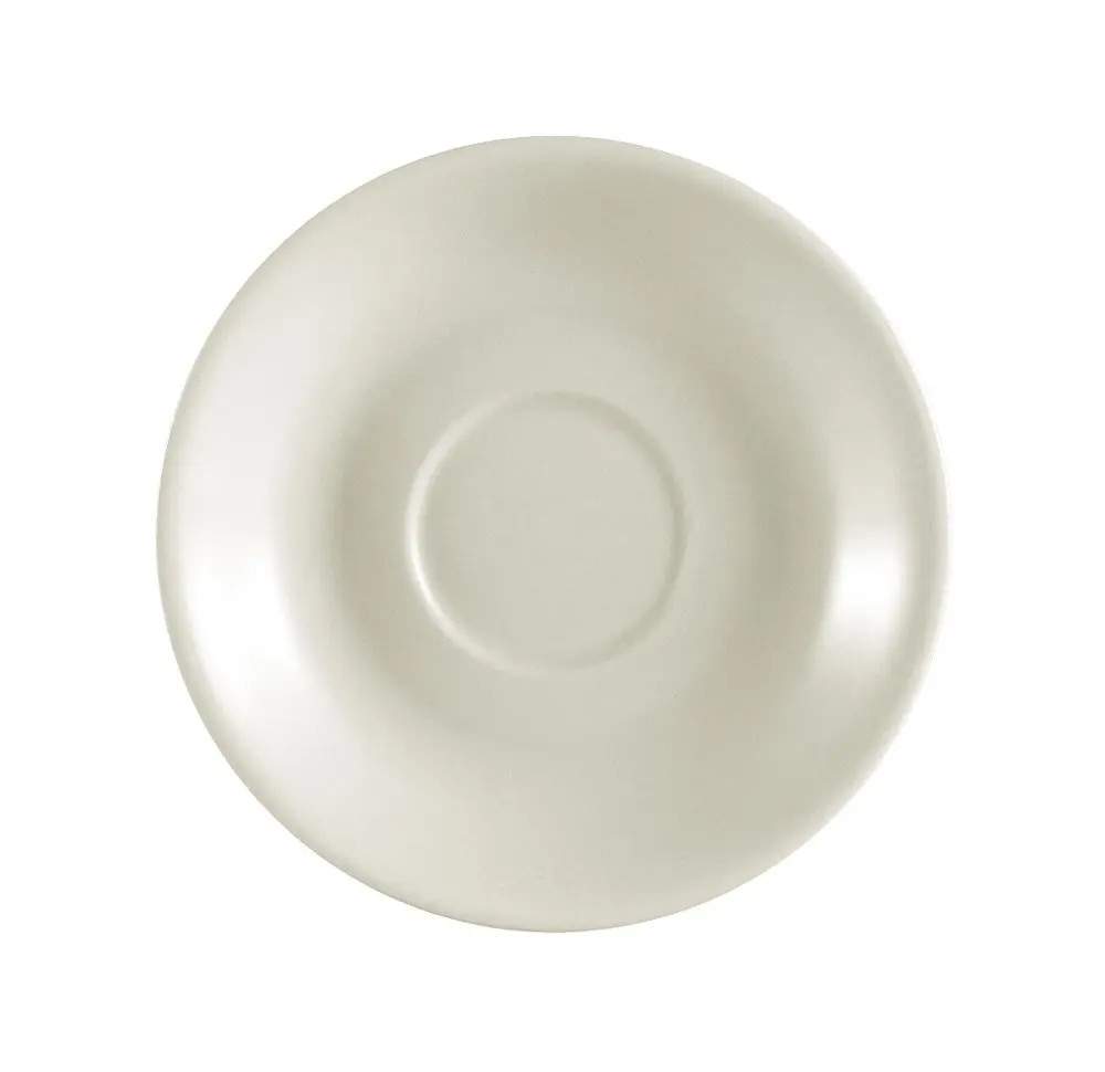 CAC China REC-36 Rolled Edge 4-1/2-Inch Stoneware Saucer | Modern American White, Box of 36 - main product image