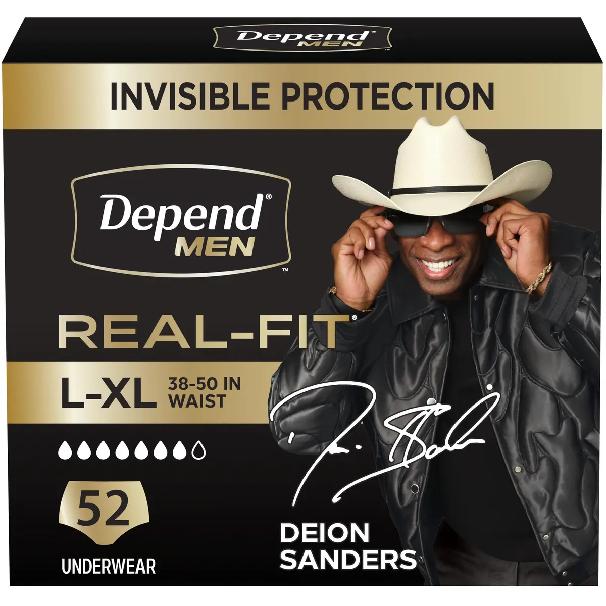 Depend Real Fit Incontinence Underwear for Men, Large/XL (52 Count) | Maximum Absorbency, Invisible Protection - main product image
