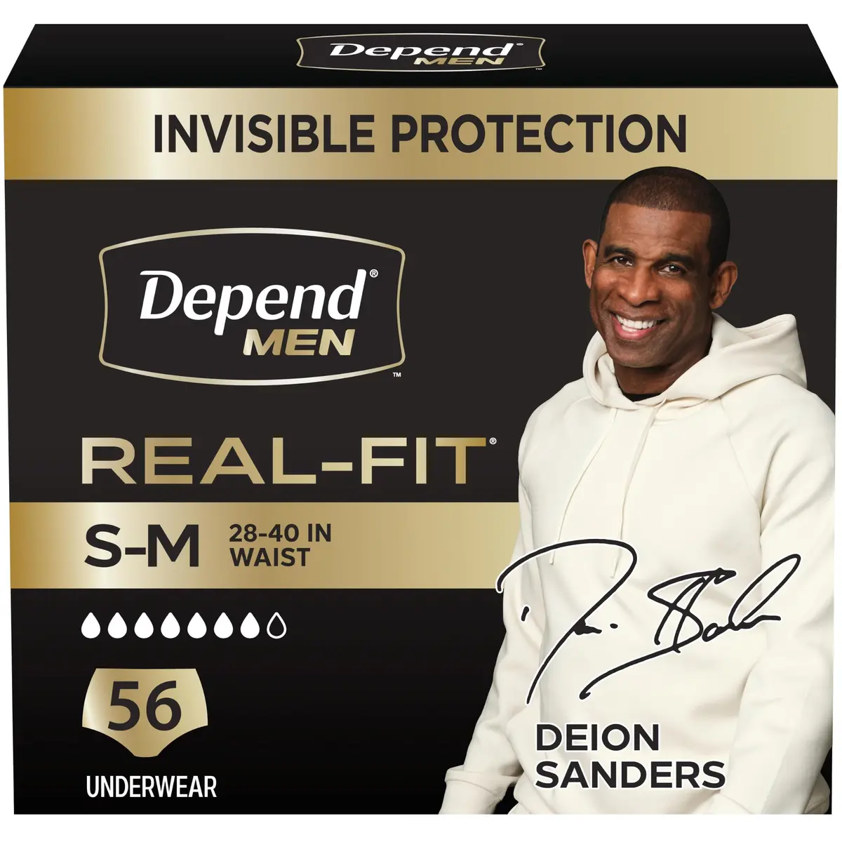 Depend Real Fit Incontinence Underwear for Men, S/M, 56 Count | Maximum Absorbency for Men's Bladder Protection - main product image