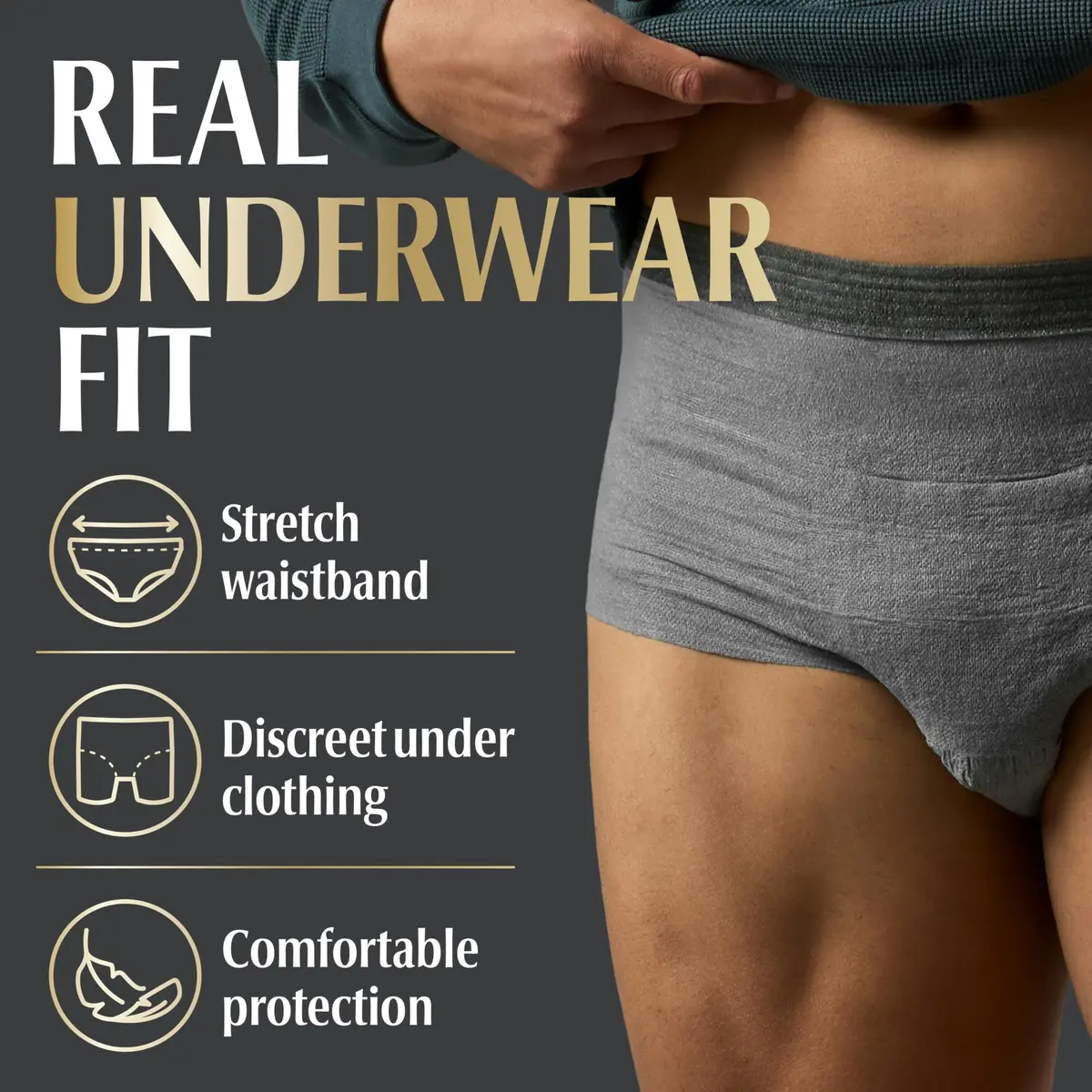 Depend Real Fit Incontinence Underwear for Men, S/M, 56 Count | Maximum Absorbency for Men's Bladder Protection - view 9