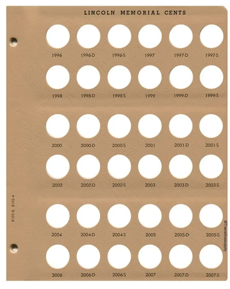 Dansco Lincoln Cent with Proof Coin Album 1909-2009 #8100 | Holds 324 Coins, Brown Leatherette Binder - view 5