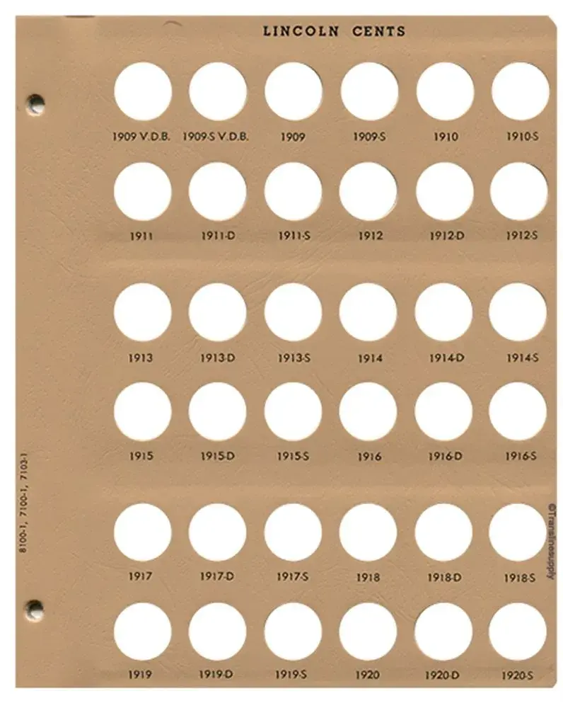 Dansco Lincoln Cent with Proof Coin Album 1909-2009 #8100 | Holds 324 Coins, Brown Leatherette Binder - view 2