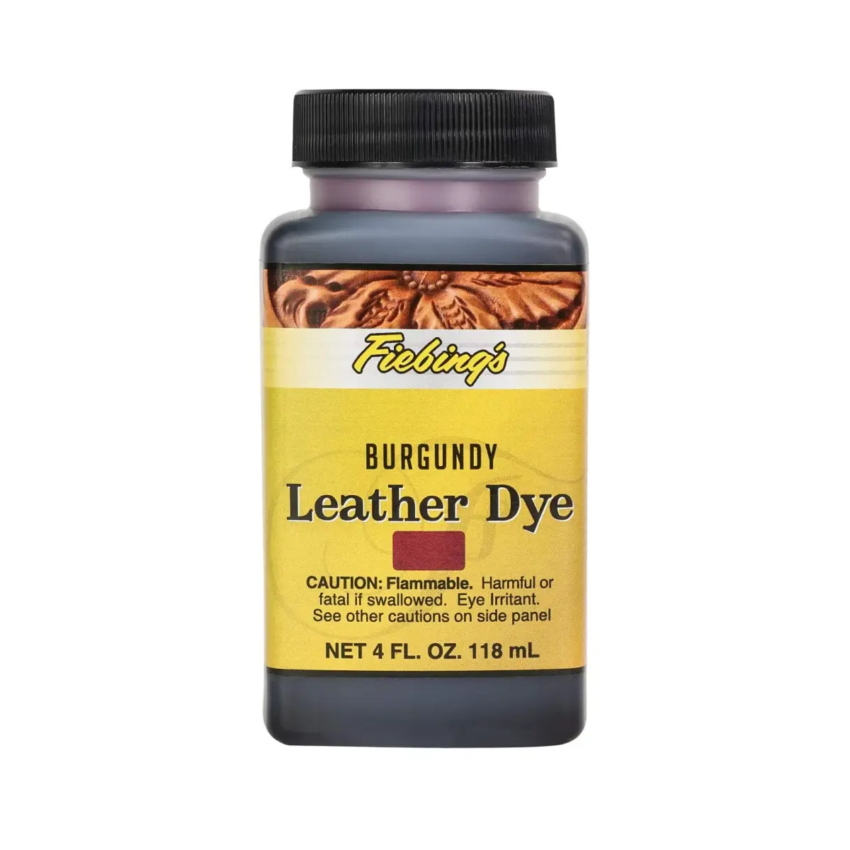 Fiebing's Burgundy Leather Dye 118ml (4 fl oz) - Alcohol-Based Penetrating Dye for Leather & Wood - main product image