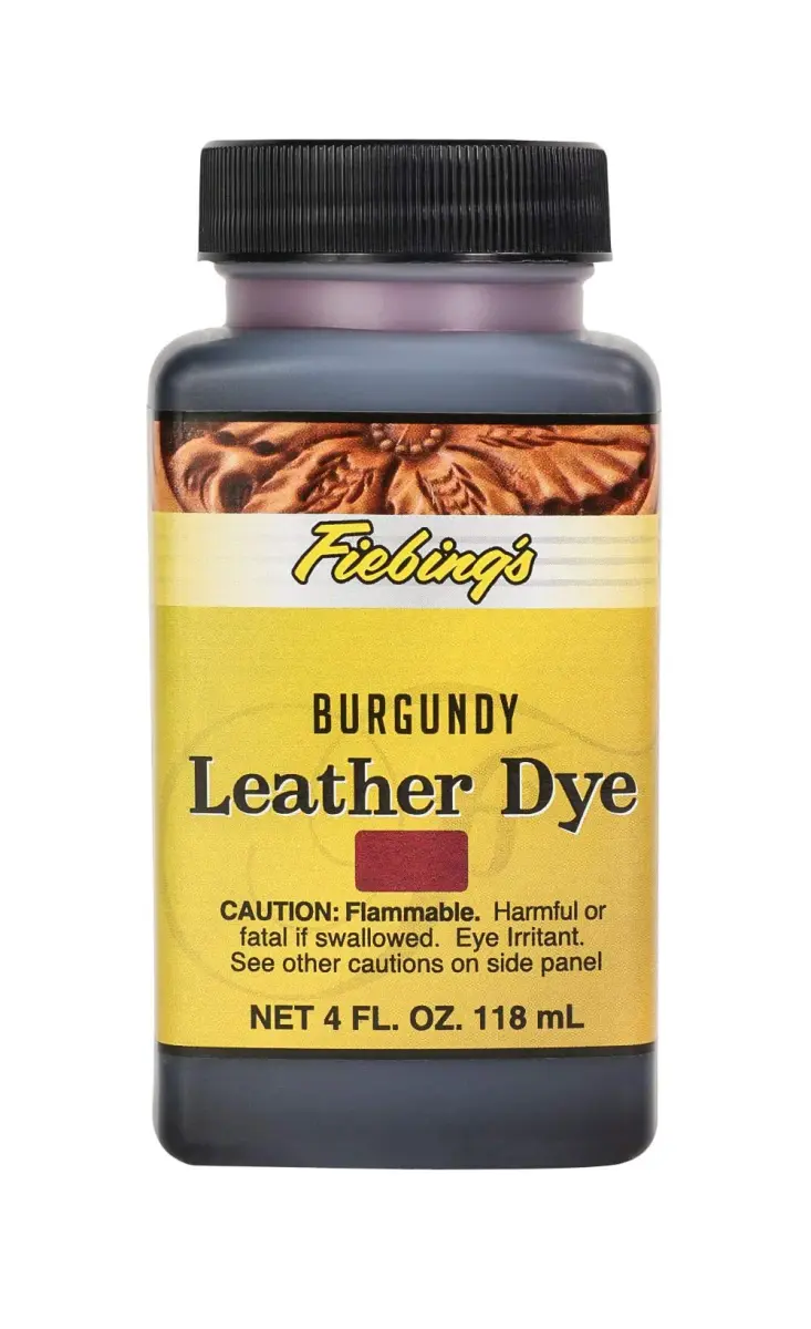 Fiebing's Burgundy Leather Dye 118ml (4 fl oz) - Alcohol-Based Penetrating Dye for Leather & Wood - main product image