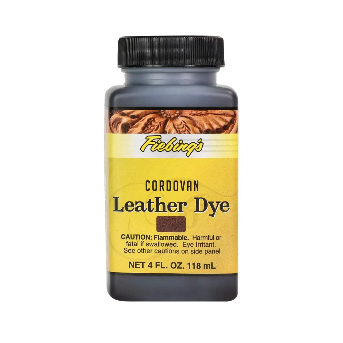 Fiebing's Leather Dye Cordovan 118ml (4 fl oz) | Alcohol-Based Penetrating Dye for Leather & Wood - main product image