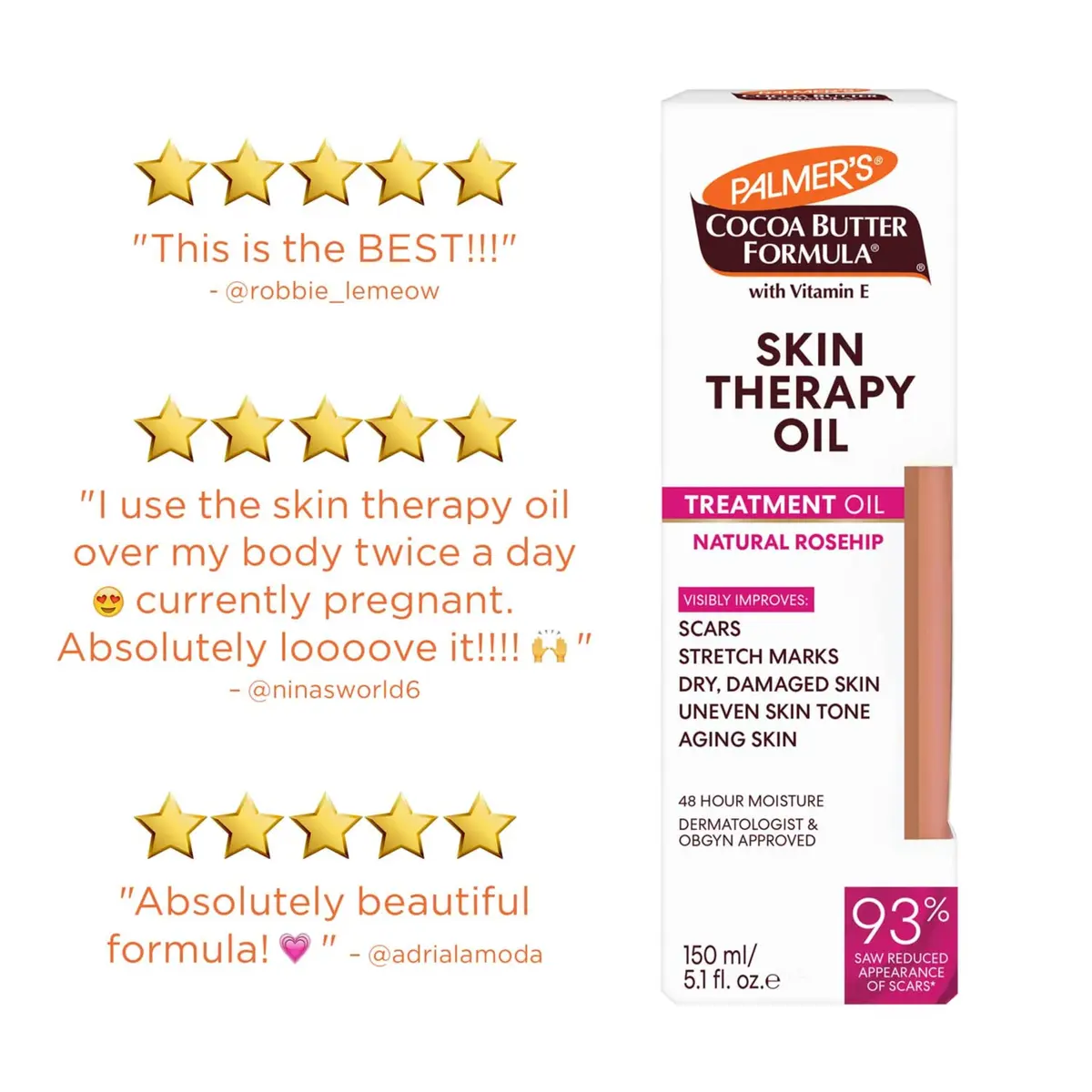 Palmer's Skin Therapy Rosehip Body Oil 151ml (5.1 Fl Oz) | Cocoa Butter Formula for Scars & Stretch Marks - view 9