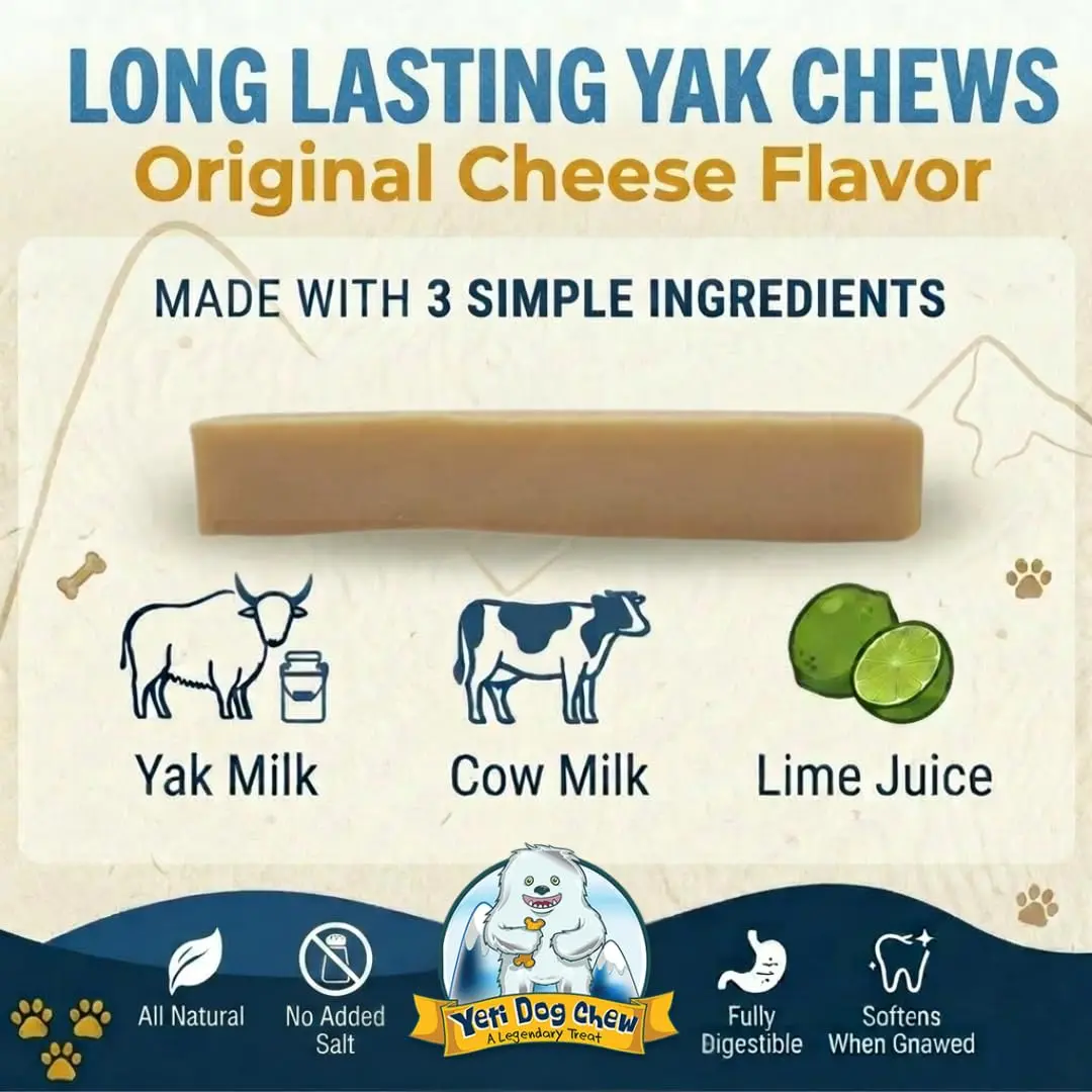 Yeti Himalayan Yak Cheese Dog Chew | Long-Lasting Medium 2.5 oz | Natural, Odor-Free - view 2