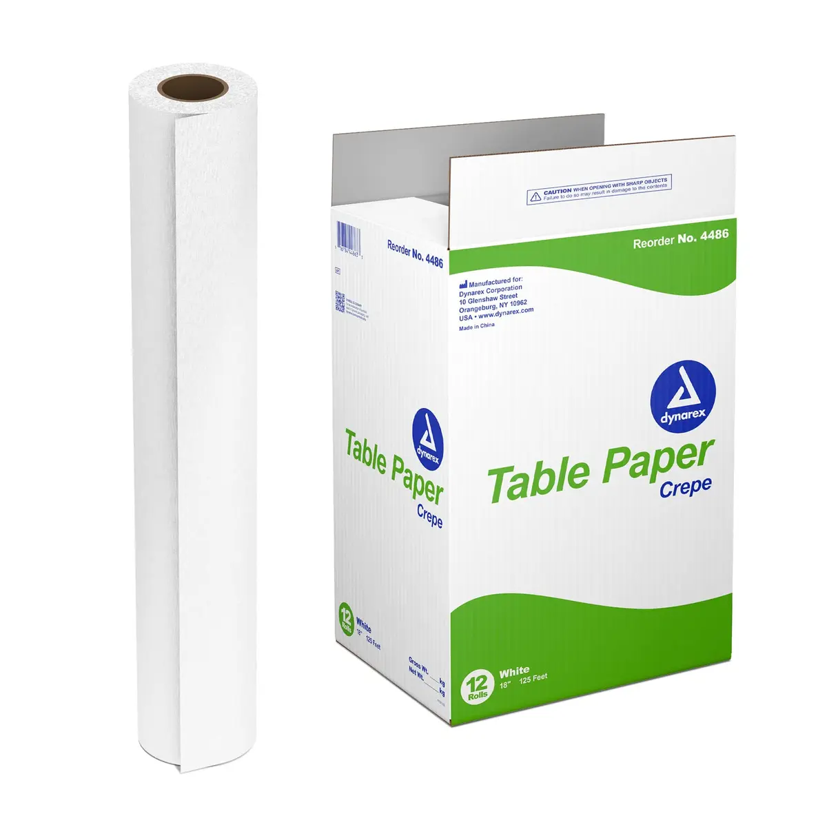 Dynarex Table Paper, Crepe, 18" x 125 ft., Pack of 12 | High-Quality Exam Table Cover for Medical & Massage Use - main product image