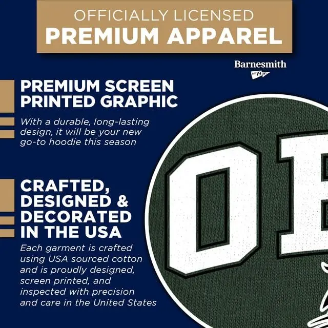 Barnesmith Ohio University Sweatshirt, Heritage, Hunter Green | NCAA Official College Apparel (Medium) - view 7