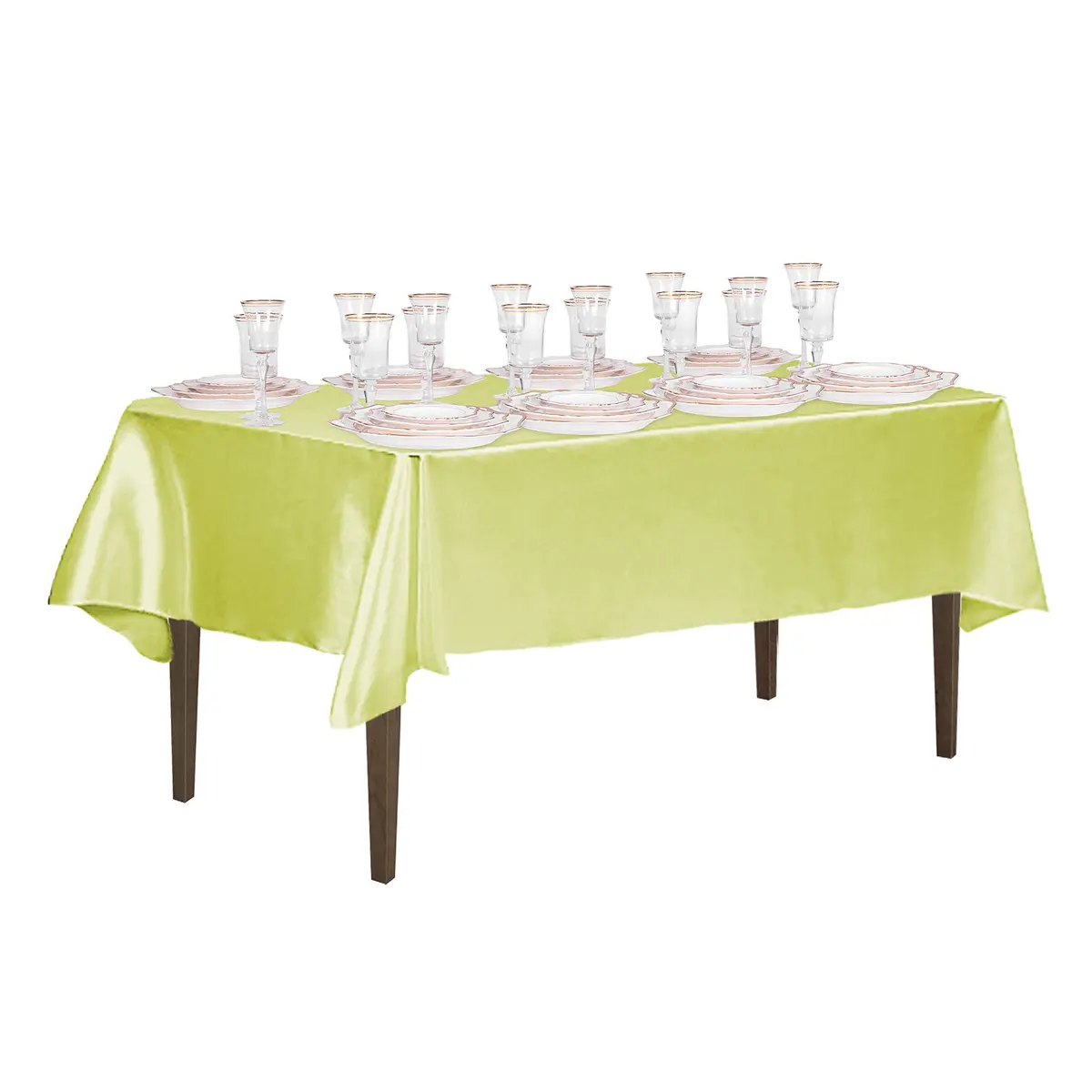 LTC LINENS Satin Tablecloth 60 x 126-Inch | Elegant, Wrinkle & Stain Resistant, Made in China - view 3